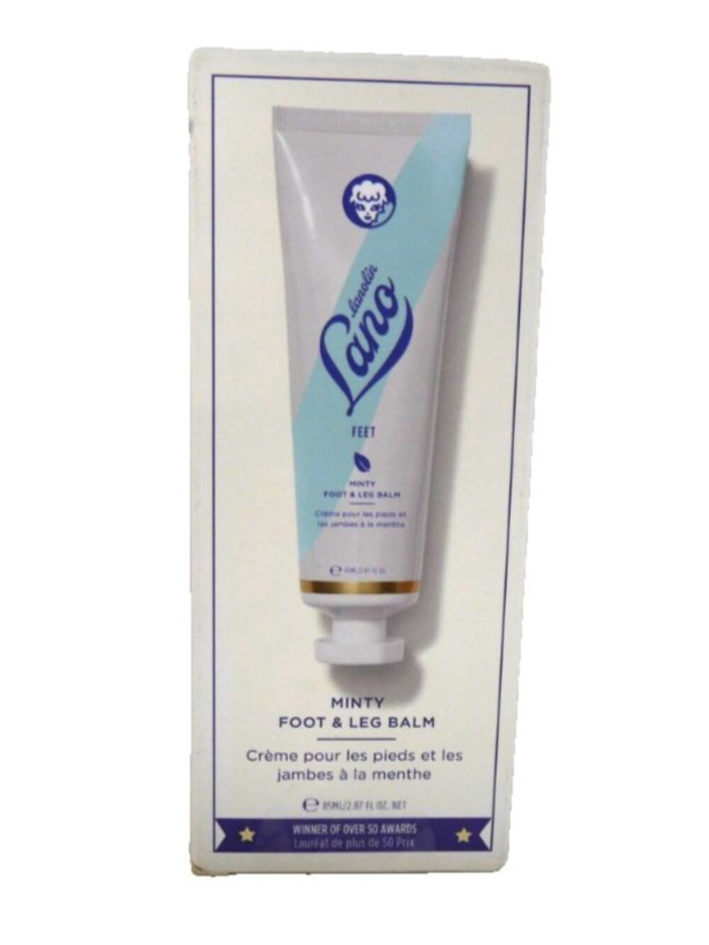 Lanolips Lano minty Foot & Leg balm cream 2.87 FL oz New, package damaged